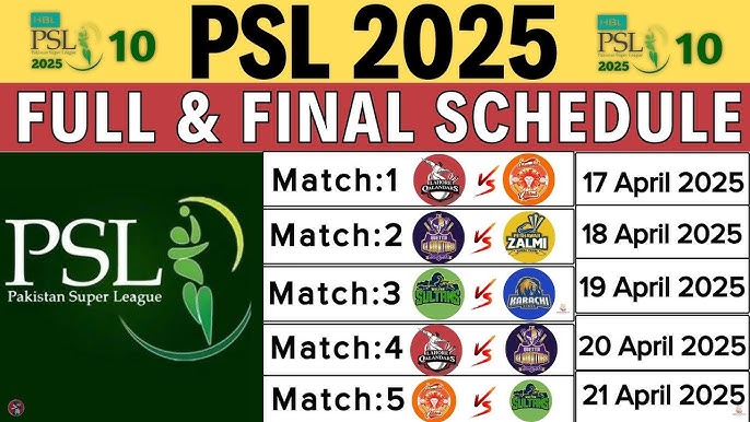 HBL PSL 2025 Schedule